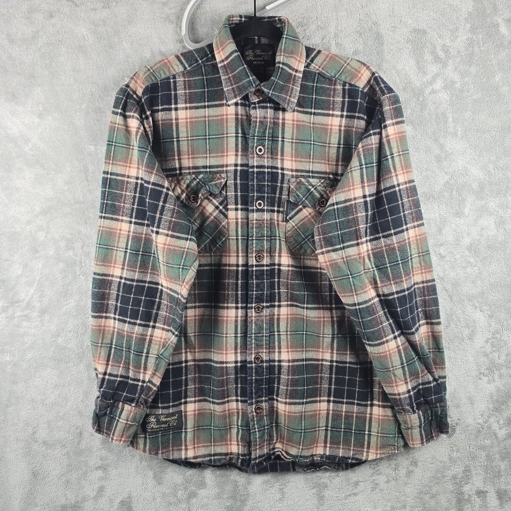 The Vermont Flannel Co Shirt Mens Medium Multicolor Plaid Button Up Long Sleeve